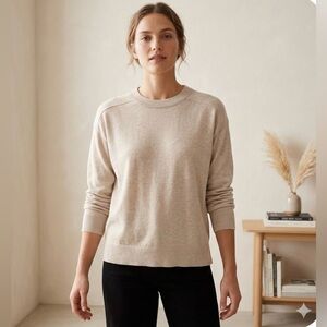 J. Crew Collection Cotton-Cashmere Relaxed Crewneck Sweater - Size XS